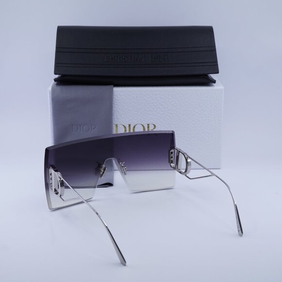 Dior 30MONTAIGNE M1U F0A6 Shield Rimless Sunglasses - Silver / Grey main image 11